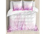Abakuhaus Set Copripiumino Per Letti Matrimoniali, Fantasy Primaverile, Antiacaro, Adatto A Chi Soffre Di Allergie, Con Federe, Rosa Lilla