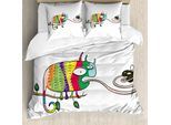 Abakuhaus Copripiumino Reptil, Camaleonte Su Un Ramo, Antiacaro, Adatto A Chi Soffre Di Allergie, Con Federe, 155 Cm X 220 Cm - 80 X 80 Cm, Multicolore