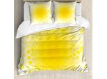 Abakuhaus Copripiumino Giallo, Sun Summary, Antiacaro, Adatto A Chi Soffre Di Allergie, Con Federe, 200 Cm X 200 Cm - 80 X 80 Cm, Giallo