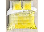 Abakuhaus Copripiumino Giallo, Mosaico Triangoli Retrò, Antiacaro, Adatto A Chi Soffre Di Allergie, Con Federe, 155 Cm X 220 Cm - 80 X 80 Cm, Giallo