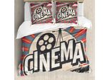 Abakuhaus Copripiumino Vintage, Star Del Cinema Vintage, Antiacaro, Adatto A Chi Soffre Di Allergie, Con Federe, 155 Cm X 220 Cm - 80 X 80 Cm, Marrone, Ecru, Grigio