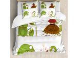 Abakuhaus Copripiumino Reptil, Snake Frog Ninja Reptile, Antiacaro, Adatto A Chi Soffre Di Allergie, Con Federe, 155 Cm X 220 Cm - 80 X 80 Cm, Verde, Marrone, Rosso