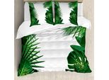 Abakuhaus Copripiumino, Palme Esotiche Tropicali, Antiacaro, Adatto A Chi Soffre Di Allergie, Con Federe, 200 Cm X 200 Cm - 80 X 80 Cm, Verde Bianco