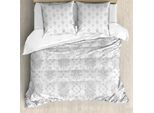 Abakuhaus Copripiumino Grigio, Damasco Victorian Bohemian, Antiacaro, Adatto A Chi Soffre Di Allergie, Con Federe, 200 Cm X 200 Cm - 80 X 80 Cm, Grigio