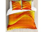 Abakuhaus Copripiumino Arancione, Onde Digitali Astratte, Antiacaro, Adatto A Chi Soffre Di Allergie, Con Federe, 200 Cm X 200 Cm - 80 X 80 Cm, Arancione Bruciato