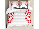 Abakuhaus Albero Della Vita Copripiumino, Cuore Romanticismo Arte, Antiacaro Adatto A Chi Soffre Di Allergie Con Federe, 200 Cm X 200 Cm - 80 X 80 Cm, Nero, Rosso, Bianco