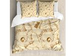 Abakuhaus Copripiumino Beige, Retro Chess Game Pieces, Antiacaro, Adatto A Chi Soffre Di Allergie, Con Federe, 155 Cm X 220 Cm - 80 X 80 Cm, Beige