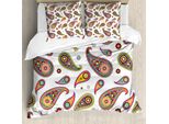 Abakuhaus Copripiumino Paisley, Vintage Hipie Ethnic, Antiacaro E Anallergico, Con Federe, 200 Cm X 200 Cm - 80 X 80 Cm, Multicolore