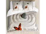 Abakuhaus Copripiumino Butterfly, Gonna Serenity, Antiacaro, Adatto A Chi Soffre Di Allergie, Con Federe, 155 Cm X 220 Cm - 80 X 80 Cm, Beige Arancione