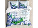 Abakuhaus Copripiumino Blume, Fiori Selvatici Nell'erba, Antiacaro, Adatto A Chi Soffre Di Allergie, Con Federe, 155 Cm X 220 Cm - 80 X 80 Cm, Blu Verde