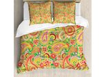 Abakuhaus Copripiumino Paisley, Vendemmia Colorata, Antiacaro Adatto A Chi Soffre Di Allergie Con Federe, 200 Cm X 200 Cm - 80 X 80 Cm, Multicolore