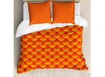 Abakuhaus Copripiumino Arancione, Squame Di Pesce Astratte, Antiacaro, Adatto A Chi Soffre Di Allergie, Con Federe, 200 Cm X 200 Cm - 80 X 80 Cm, Arancione Bruciato