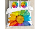 Abakuhaus Copripiumino Con Fiori, Hippie Daisy Primavera, Antiacaro, Adatto A Chi Soffre Di Allergie, Con Federe, 200 Cm X 200 Cm - 80 X 80 Cm, Multicolore