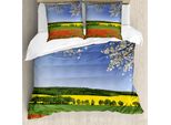 Abakuhaus Copripiumino Con Motivo Floreale, Campo Di Papaveri, Antiacaro E Anallergico, Con Federe, 155 Cm X 220 Cm - 80 X 80 Cm, Multicolore