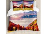 Abakuhaus Copripiumino Naturale, Fall-Morgen Berg, Antiacaro, Adatto A Chi Soffre Di Allergie, Con Federe, 200 Cm X 200 Cm - 80 X 80 Cm, Multicolore