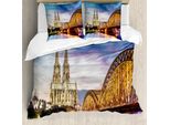 Abakuhaus Copripiumino Europeo, Ponte Vecchio E Reno, Antiacaro, Adatto A Chi Soffre Di Allergie, Con Federe, 155 Cm X 220 Cm - 80 X 80 Cm, Multicolore
