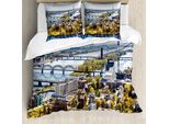 Abakuhaus Copripiumino Europeo, Vista Della Città Vecchia Di Riga, Antiacaro, Adatto A Chi Soffre Di Allergie, Con Federe, 200 Cm X 200 Cm - 80 X 80 Cm, Multicolore