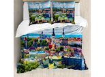 Abakuhaus Copripiumino Europeo, Città Di Tallinn, Estonia, Antiacaro, Adatto A Chi Soffre Di Allergie, Con Federe, 155 Cm X 220 Cm - 80 X 80 Cm, Multicolore
