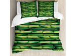 Abakuhaus Copripiumino In Bambù, Tree Trunks Spa, Antiacaro, Adatto A Chi Soffre Di Allergie, Con Federe, 155 Cm X 220 Cm - 80 X 80 Cm, Verde