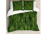 Abakuhaus Set Copripiumino Verde Per Letti Matrimoniali, Decorazioni Tropicali In Bambù, Antiacaro, Adatto A Chi Soffre Di Allergie, Con Federe, Verde
