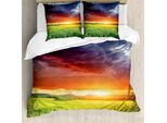 Abakuhaus Set Copripiumino Colorato Per Letti Matrimoniali, Tramonto Panorama Moderno, Antiacaro Adatto A Chi Soffre Di Allergie Con Federe, Multicolore