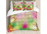 Abakuhaus Copripiumino Blume, Tulipani Grafica Urbana, Antiacaro Adatto A Chi Soffre Di Allergie Con Federe, 200 Cm X 200 Cm - 80 X 80 Cm, Rosa-Verde