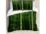 Abakuhaus Copripiumino In Bambù, Foresta Di Bambù Esotica, Antiacaro, Adatto A Chi Soffre Di Allergie, Con Federe, 200 Cm X 200 Cm - 80 X 80 Cm, Verde
