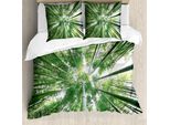 Abakuhaus Copripiumino In Bambù, Tropic Rainforest Bamboo, Antiacaro, Adatto A Chi Soffre Di Allergie, Con Federe, 200 Cm X 200 Cm - 80 X 80 Cm, Verde