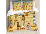 Abakuhaus Copripiumino Con Caricatura, Pyramid Kinder, Antiacaro, Adatto A Chi Soffre Di Allergie, Con Federe, 155 Cm X 220 Cm - 80 X 80 Cm, Multicolore