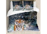 Abakuhaus Copripiumino Waterfall, Animali Selvatici Esotici Natura, Antiacaro Adatto A Chi Soffre Di Allergie Con Federe, 155 Cm X 220 Cm - 80 X 80 Cm, Multicolore
