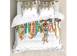 Abakuhaus Copripiumino Primitive, Boho Dreamcatchers, Antiacaro, Adatto A Chi Soffre Di Allergie, Con Federe, 200 Cm X 200 Cm - 80 X 80 Cm, Multicolore