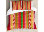 Abakuhaus Copripiumino Colorato, Motivo Azteco Americano, Antiacaro, Adatto A Chi Soffre Di Allergie, Con Federe, 200 Cm X 200 Cm - 80 X 80 Cm, Multicolore