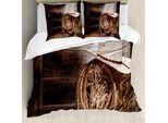 Abakuhaus Copripiumino Western, Cappello Folk Robe In Legno, Antiacaro, Adatto A Chi Soffre Di Allergie, Con Federe, 200 Cm X 200 Cm - 80 X 80 Cm, Marrone Beige