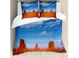 Abakuhaus Copripiumino Western, Wild West Storico, Antiacaro, Adatto A Chi Soffre Di Allergie, Con Federe, 155 Cm X 220 Cm - 80 X 80 Cm, Burnt Orange Blue