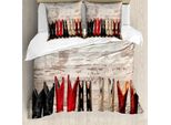 Abakuhaus Copripiumino Western, Rustic Wild West Boot, Antiacaro, Adatto A Chi Soffre Di Allergie, Con Federe, 155 Cm X 220 Cm - 80 X 80 Cm, Beige, Rosso, Nero