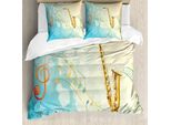 Abakuhaus Copripiumino Musicale, Musical Notes Vibes, Antiacaro, Adatto A Chi Soffre Di Allergie, Con Federe, 155 Cm X 220 Cm - 80 X 80 Cm, Multicolore