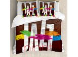 Abakuhaus Copripiumino Musicale, Jazz Performers Retro, Antiacaro, Adatto A Chi Soffre Di Allergie, Con Federe, 155 Cm X 220 Cm - 80 X 80 Cm, Multicolore