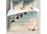Abakuhaus Copripiumino Con Uccelli, Piccioni In Volo, Antiacaro, Adatto A Chi Soffre Di Allergie, Con Federe, 155 Cm X 220 Cm - 80 X 80 Cm, Multicolore