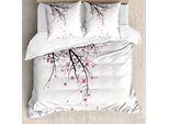 Abakuhaus Copripiumino Naturale, Fiore Di Ciliegio, Antiacaro, Adatto A Chi Soffre Di Allergie, Con Federe, 200 Cm X 200 Cm - 80 X 80 Cm, Rosa Nero