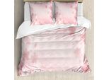 Abakuhaus Copripiumino Naturale, Motivo Floreale Con Fiori Di Ciliegio, Antiacaro, Adatto A Chi Soffre Di Allergie, Con Federe, 200 Cm X 200 Cm - 80 X 80 Cm, Rosa