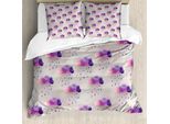 Abakuhaus Copripiumino Geometrico, Mosaico Geometrico A Pois, Antiacaro, Adatto A Chi Soffre Di Allergie, Con Federe, 200 Cm X 200 Cm - 80 X 80 Cm, Viola, Grigio, Rosa