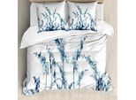 Abakuhaus Copripiumino Blume, Fiori Wild Orchid, Antiacaro, Adatto A Chi Soffre Di Allergie, Con Federe, 200 Cm X 200 Cm - 80 X 80 Cm, Verde Acqua Bianco