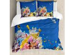Abakuhaus Copripiumino Ocean, Pesci Corallini Tropicali, Antiacaro, Adatto A Chi Soffre Di Allergie, Con Federe, 200 Cm X 200 Cm - 80 X 80 Cm, Blu Giallo