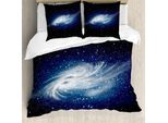 Abakuhaus Set Copripiumino Nebel Per Letti Matrimoniali, Milky Way Galaxy Space, Antiacaro, Adatto A Chi Soffre Di Allergie, Con Federe, Blu Navy E Bianco