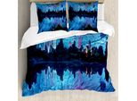 Abakuhaus Copripiumino Naturale Cave, Reed Zisterne Cave, Antiacaro, Adatto A Chi Soffre Di Allergie, Con Federe, 200 Cm X 200 Cm - 80 X 80 Cm, Blu