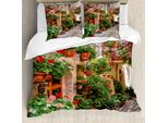 Abakuhaus Copripiumino Italiano, Piccola Città Medievale, Antiacaro, Adatto A Chi Soffre Di Allergie, Con Federe, 155 Cm X 220 Cm - 80 X 80 Cm, Multicolore