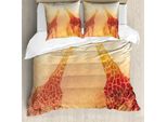 Abakuhaus Copripiumino Safari, Giraffe Tropicali, Antiacaro, Adatto A Chi Soffre Di Allergie, Con Federe, 155 Cm X 220 Cm - 80 X 80 Cm, Arancione