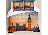Abakuhaus London Copripiumino, Big Ben E Parlamento, Antiacaro, Adatto A Chi Soffre Di Allergie, Con Federe, 155 Cm X 220 Cm - 80 X 80 Cm, Multicolore