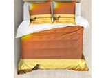 Abakuhaus Copripiumino Safari, Tropical Sunset Animal, Antiacaro, Adatto A Chi Soffre Di Allergie, Con Federe, 200 Cm X 200 Cm - 80 X 80 Cm, Giallo Arancione Nero