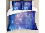 Abakuhaus Copripiumino Space, Ammasso Stellare Nello Spazio, Antiacaro, Adatto A Chi Soffre Di Allergie, Con Federe, 155 Cm X 220 Cm - 80 X 80 Cm, Viola Navy